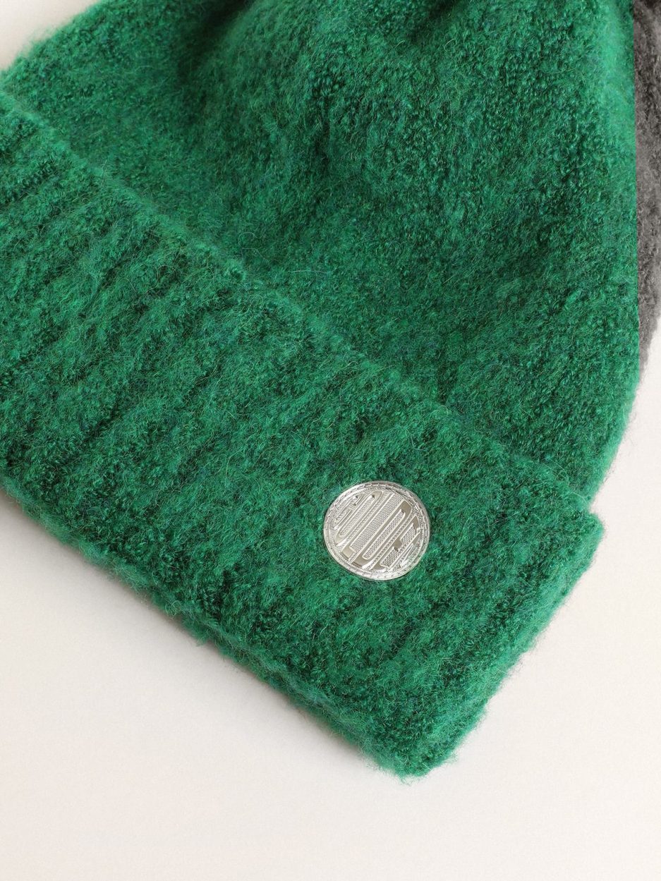 Golden Goose Journey Collection green wool beanie with pompom | Golden ...